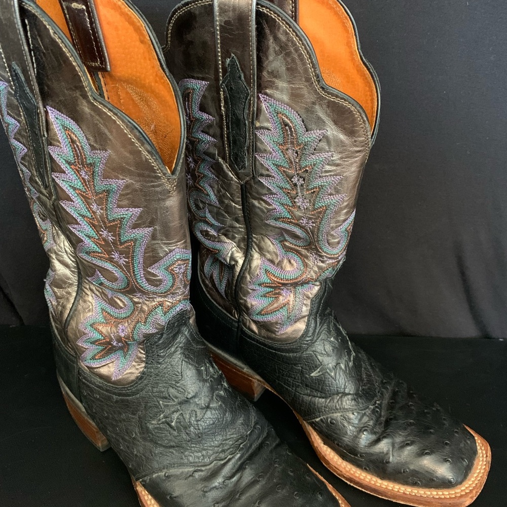 Lucchese Women Ostrich Boots Size 8W